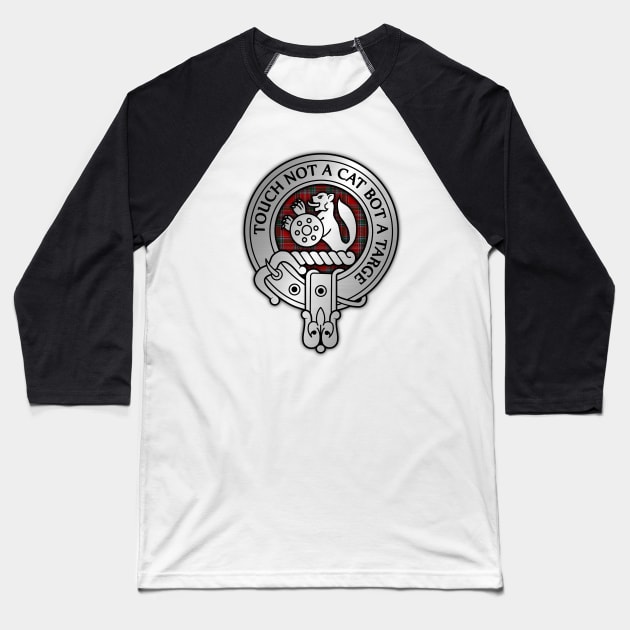 Clan MacBean | MacBain Crest & Tartan Baseball T-Shirt by Taylor'd Designs